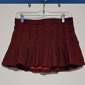 Miley Cyrus & Max Azria Red Plaid Mini Skirt Lined Button Side 5 Britney Spears